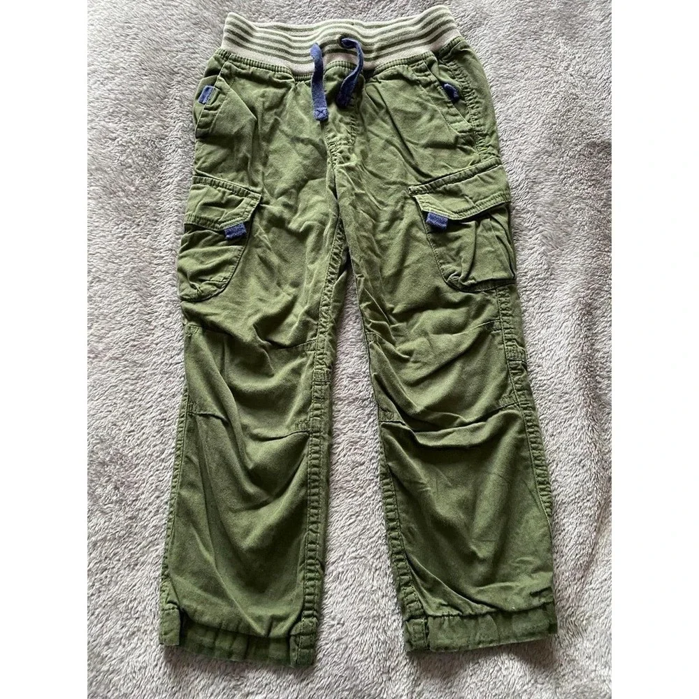 Hanna Andersson Boys Pants 110 US 5 Green Cargo Kids s1